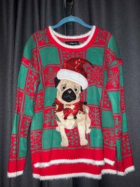 Ugly Christmas Sweater Xmas Size Medium Dog